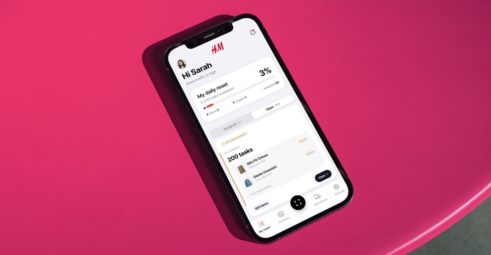 H&M phone mockup